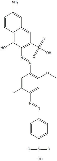 6-Amino-1-hydroxy-2-[4-(4-sulfophenylazo)-3-methyl-6-methoxyphenylazo]-3-naphthalenesulfonic acid Struktur