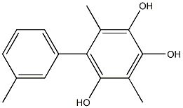 3,6-Dimethyl-5-(3-methylphenyl)benzene-1,2,4-triol Struktur