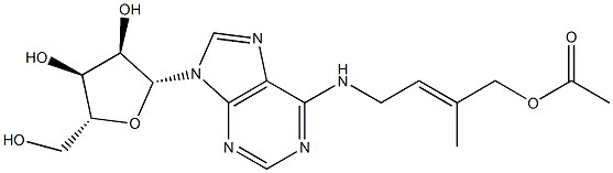 N-[(E)-3-Methyl-4-acetoxy-2-butenyl]adenosine Struktur