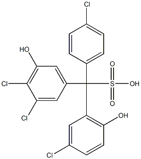 (4-Chlorophenyl)(3-chloro-6-hydroxyphenyl)(3,4-dichloro-5-hydroxyphenyl)methanesulfonic acid Struktur