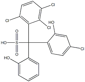 (4-Chloro-2-hydroxyphenyl)(2,3,6-trichlorophenyl)(2-hydroxyphenyl)methanesulfonic acid Struktur