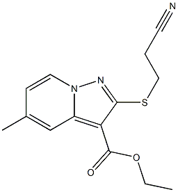 2-[(2-Cyanoethyl)thio]-5-methylpyrazolo[1,5-a]pyridine-3-carboxylic acid ethyl ester Struktur