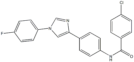 4-Chloro-N-[4-[1-[4-fluorophenyl]-1H-imidazol-4-yl]phenyl]benzamide Struktur