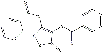 3,4-Bis(benzoylthio)-5H-1,2-dithiole-5-thione Struktur