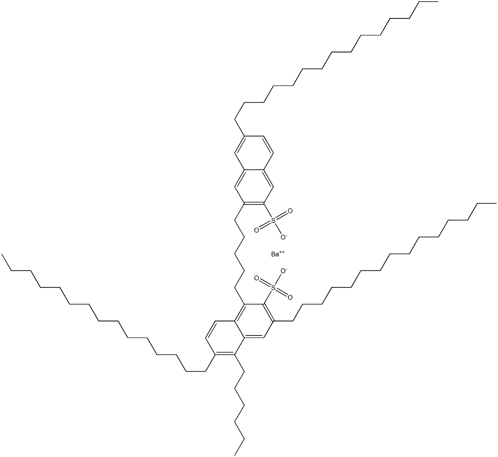 Bis(3,6-dipentadecyl-2-naphthalenesulfonic acid)barium salt Struktur