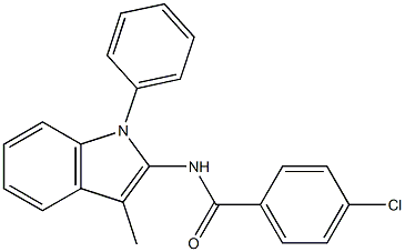 N-(1-Phenyl-3-methyl-1H-indol-2-yl)-4-chlorobenzamide Struktur