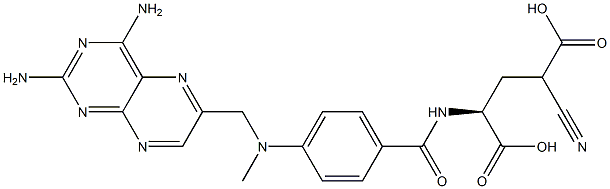 (2S)-2-[4-[N-(2,4-Diamino-6-pteridinylmethyl)-N-methylamino]benzoylamino]-4-cyanoglutaric acid Struktur