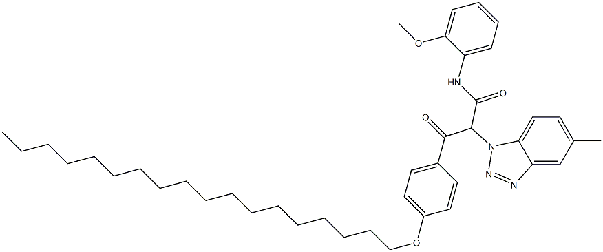 2-[4-(Octadecyloxy)benzoyl]-2-[(5-methyl-1H-benzotriazol)-1-yl]-2'-methoxyacetanilide Struktur