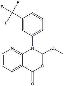 1-[3-(Trifluoromethyl)phenyl]-1,2-dihydro-2-methoxy-4H-pyrido[2,3-d][1,3]oxazin-4-one Struktur