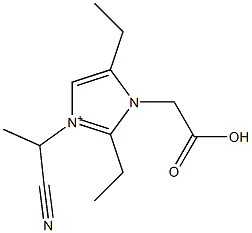 3-(1-Cyanoethyl)-2,5-diethyl-1-(carboxymethyl)-1H-imidazol-3-ium Struktur