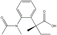 [R,(-)]-2-Methyl-2-[o-(N-methylacetylamino)phenyl]butyric acid Struktur