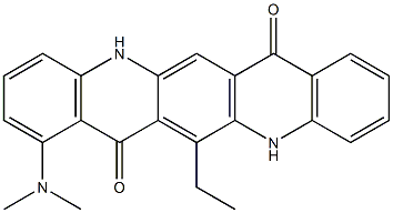 1-(Dimethylamino)-13-ethyl-5,12-dihydroquino[2,3-b]acridine-7,14-dione Struktur