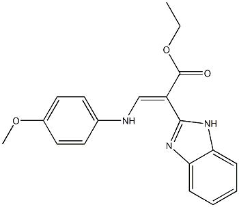 2-(1H-Benzimidazol-2-yl)-3-(4-methoxyanilino)propenoic acid ethyl ester Struktur