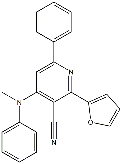 2-(2-Furanyl)-4-(methylphenylamino)-6-phenylpyridine-3-carbonitrile Struktur