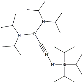 [1-(Triisopropylsilyl)-2-[[bis(diisopropylamino)phosphino]methylidyne]hydrazin-2-ium]-1-ide Struktur