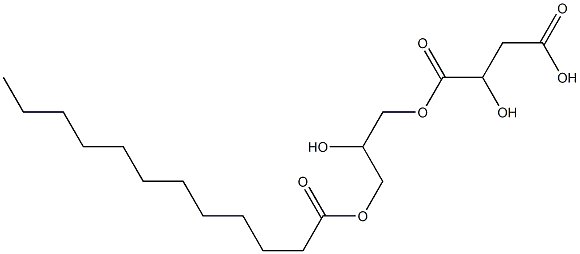 2-Hydroxybutanedioic acid hydrogen 1-[2-hydroxy-3-(dodecanoyloxy)propyl] ester Struktur