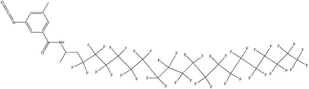 3-Isocyanato-5-methyl-N-[2-(nonatriacontafluorononadecyl)-1-methylethyl]benzamide Struktur