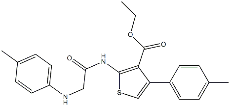 2-[[[(4-Methylphenyl)amino]acetyl]amino]-4-(4-methylphenyl)thiophene-3-carboxylic acid ethyl ester Struktur