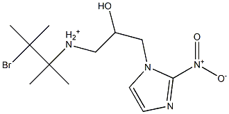 N-(2-Bromo-1,1,2-trimethylpropyl)-2-hydroxy-3-(2-nitro-1H-imidazol-1-yl)propan-1-aminium Struktur