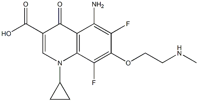 7-[2-(Methylamino)ethoxy]-6,8-difluoro-5-amino-1-cyclopropyl-1,4-dihydro-4-oxoquinoline-3-carboxylic acid Struktur