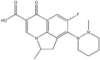 2-Methyl-7-fluoro-8-[(2-methyl-1,2,3,4,5,6-hexahydropyridazin)-1-yl]-1,2-dihydro-5-oxo-5H-2a-azaacenaphthylene-4-carboxylic acid Struktur