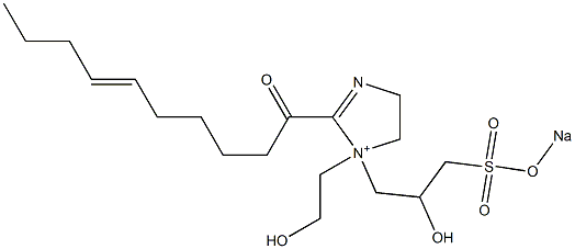 1-(2-Hydroxyethyl)-1-[2-hydroxy-3-(sodiooxysulfonyl)propyl]-2-(6-decenoyl)-2-imidazoline-1-ium Struktur