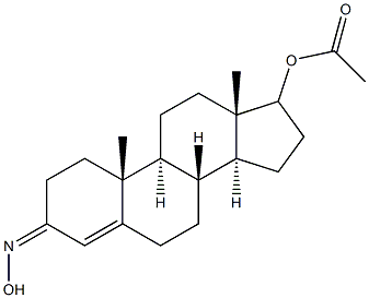 3-(Hydroxyimino)androst-4-en-17-ol 17-acetate Struktur