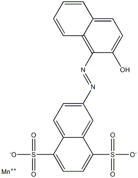 2-[(2-Hydroxy-1-naphtyl)azo]-5,8-naphthalenedisulfonic acid manganese(II) salt Struktur