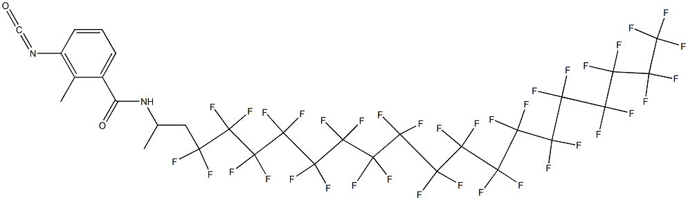 3-Isocyanato-2-methyl-N-[2-(heptatriacontafluorooctadecyl)-1-methylethyl]benzamide Struktur