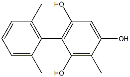 2-Methyl-4-(2,6-dimethylphenyl)benzene-1,3,5-triol Struktur