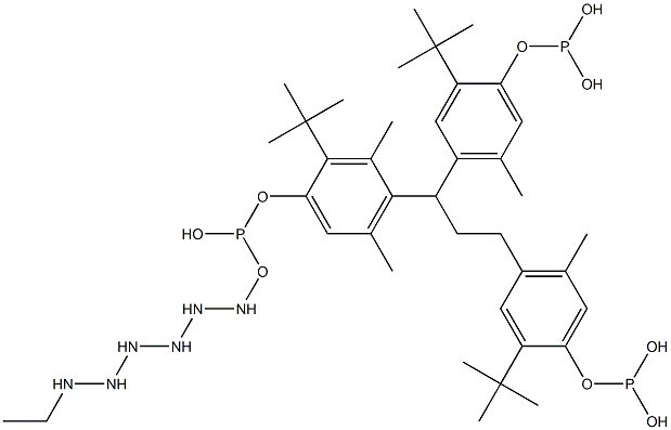 [3-Methyl-1,1,3-propanetriyltris(2-tert-butyl-5-methyl-4,1-phenyleneoxy)]tris(phosphonous acid)hexaoctyl ester Struktur