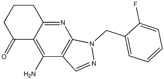 1-(2-Fluorobenzyl)-4-amino-1,6,7,8-tetrahydro-5H-pyrazolo[3,4-b]quinolin-5-one Struktur