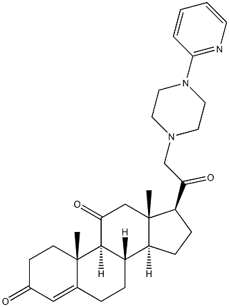 21-[4-(2-Pyridinyl)-1-piperazinyl]pregn-4-ene-3,11,20-trione Struktur