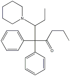 5,5-Diphenyl-6-piperidino-4-octanone Struktur