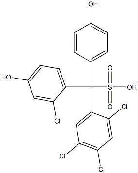 (2-Chloro-4-hydroxyphenyl)(2,4,5-trichlorophenyl)(4-hydroxyphenyl)methanesulfonic acid Struktur