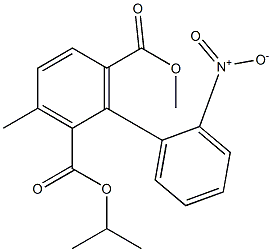 3-Methyl-6-methoxycarbonyl-2'-nitro-1,1'-biphenyl-2-carboxylic acid isopropyl ester Struktur