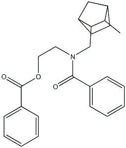 2-[Benzoyl[(3-methyl-2-norbornyl)methyl]amino]ethanol benzoate Struktur