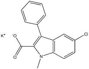 5-Chloro-1-methyl-3-phenyl-1H-indole-2-carboxylic acid potassium salt Struktur