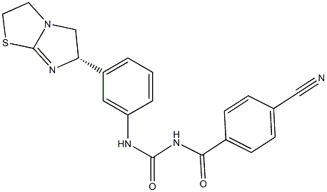 1-(4-Cyanobenzoyl)-3-[3-[[(6S)-2,3,5,6-tetrahydroimidazo[2,1-b]thiazol]-6-yl]phenyl]urea Struktur