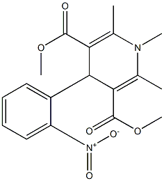 1,2,6-Trimethyl-4-(2-nitrophenyl)-1,4-dihydro-3,5-pyridinedicarboxylic acid dimethyl ester Struktur