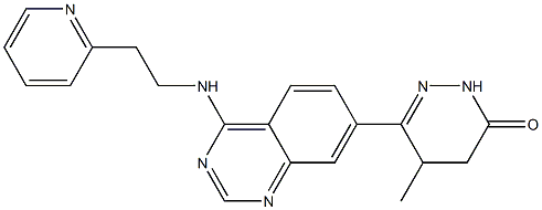 4,5-Dihydro-5-methyl-6-[4-[2-(2-pyridyl)ethylamino]quinazolin-7-yl]pyridazin-3(2H)-one Struktur