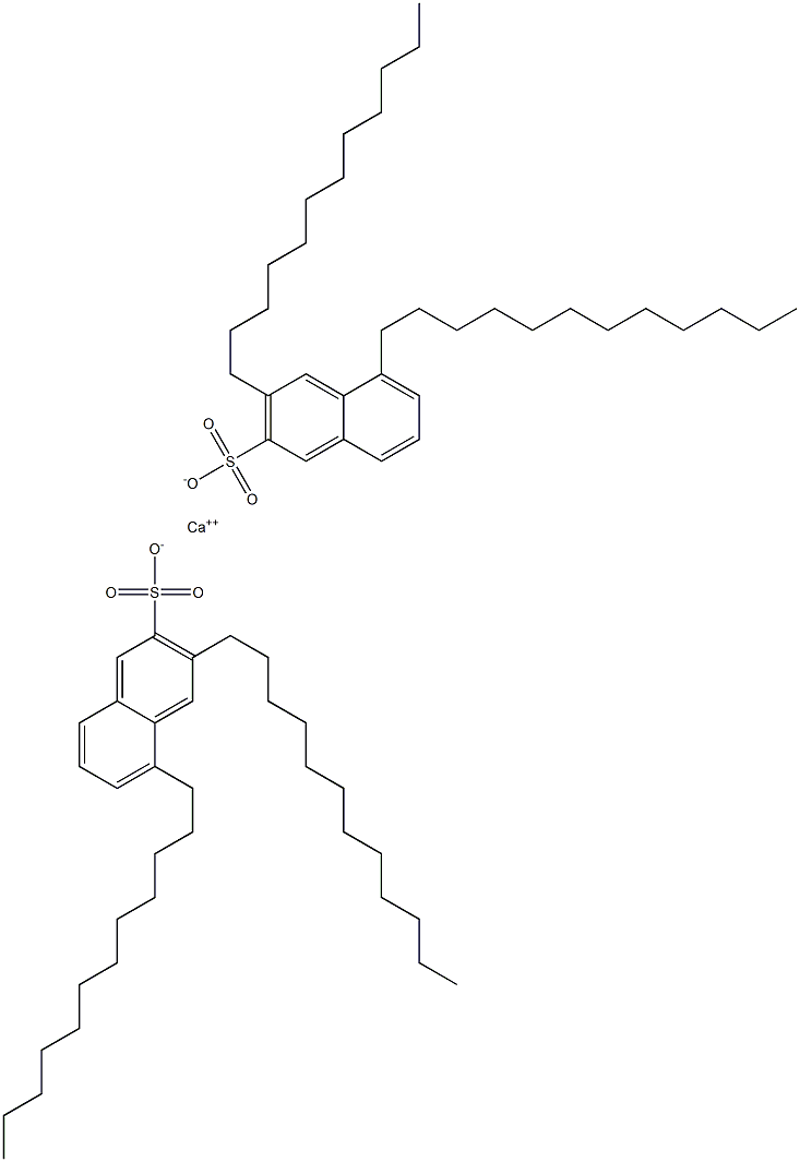 Bis(3,5-didodecyl-2-naphthalenesulfonic acid)calcium salt Struktur