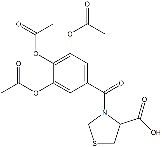 3-[3,4,5-Tris(acetyloxy)benzoyl]thiazolidine-4-carboxylic acid Struktur