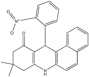 7,8,9,12-Tetrahydro-9,9-dimethyl-12-(2-nitrophenyl)benz[a]acridin-11(10H)-one Struktur