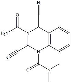 2,4-Dicyano-1,2,3,4-tetrahydro-N,N-dimethylquinazoline-1,3-dicarboxamide Struktur