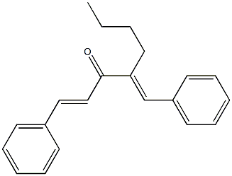 2-Butyl-1,5-diphenyl-1,4-pentadien-3-one Struktur