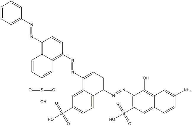 5-[(7-Amino-1-hydroxy-3-sulfo-2-naphtyl)azo]-8-[[4-(phenylazo)-7-sulfo-1-naphtyl]azo]-2-naphthalenesulfonic acid Struktur