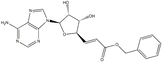 (E)-3-[[(2R,3R,4R,5R)-2-(6-Amino-9H-purin-9-yl)-3,4-dihydroxytetrahydrofuran]-5-yl]propenoic acid benzyl ester Struktur