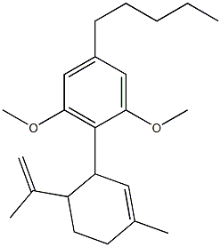 2-[3-Methyl-6-(1-methylethenyl)-2-cyclohexenyl]-1,3-dimethoxy-5-pentylbenzene Struktur