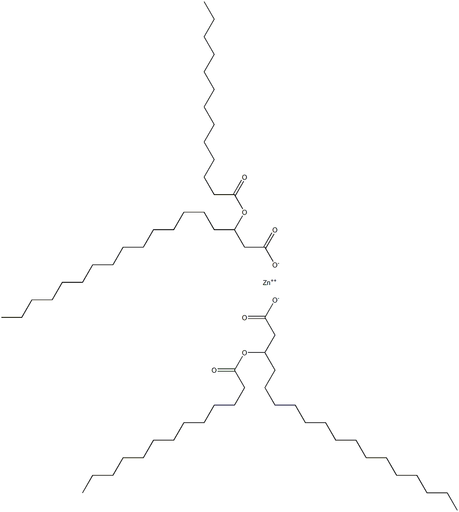 Bis(3-tridecanoyloxystearic acid)zinc salt Struktur